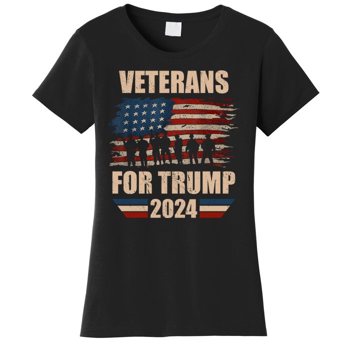 Veterans For Trump 2024 Pro American Troops Women's T-Shirt