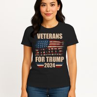 Veterans For Trump 2024 Pro American Troops Womens T-Shirt