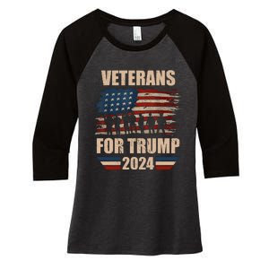 Veterans For Trump 2024 Pro American Troops Women's Tri-Blend 3/4-Sleeve Raglan Shirt