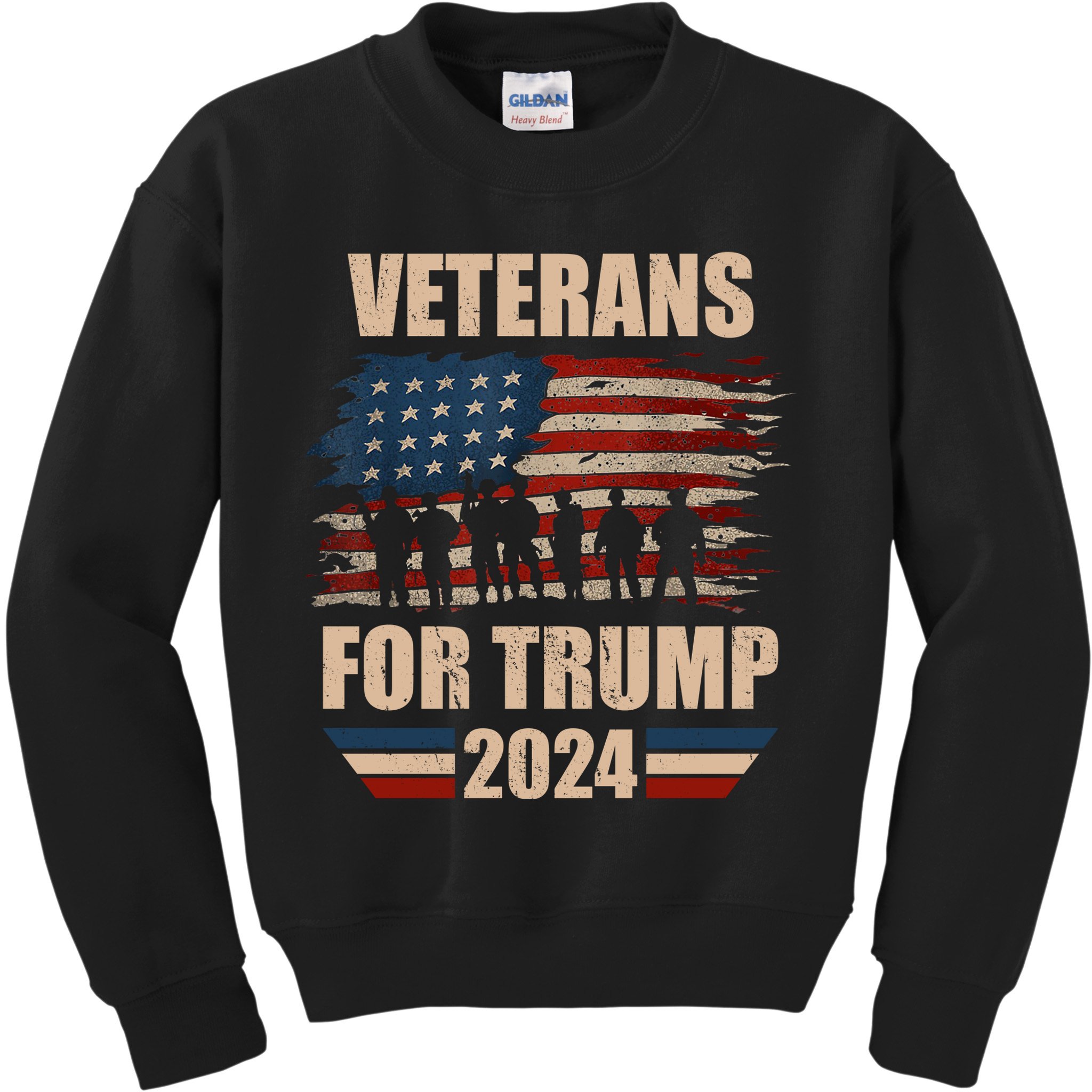 Veterans For Trump 2024 Pro American Troops Kids Sweatshirt