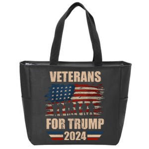 Veterans For Trump 2024 Pro American Troops Zip Tote Bag