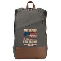 Veterans For Trump 2024 Pro American Troops Cotton Canvas Backpack