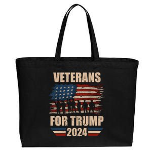 Veterans For Trump 2024 Pro American Troops Cotton Canvas Jumbo Tote