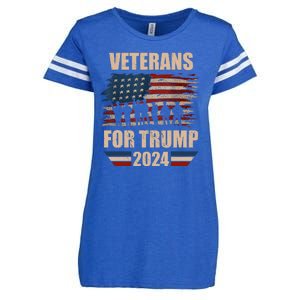 Veterans For Trump 2024 Pro American Troops Enza Ladies Jersey Football T-Shirt