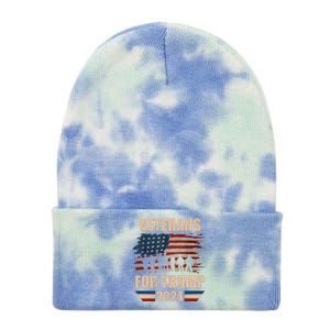 Veterans For Trump 2024 Pro American Troops Tie Dye 12in Knit Beanie