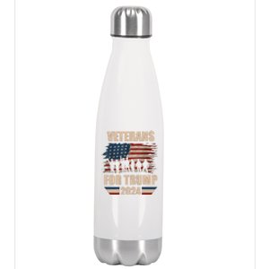 Veterans For Trump 2024 Pro American Troops Stainless Steel Insulated Water Bottle