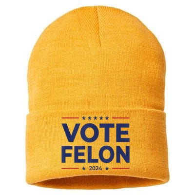 Vote Felon Trump 2024 45 And 47 Funny Vote For The Felon Tank Top Sustainable Knit Beanie