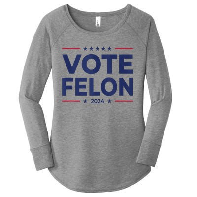 Vote Felon Trump 2024 45 And 47 Funny Vote For The Felon Tank Top Women's Perfect Tri Tunic Long Sleeve Shirt