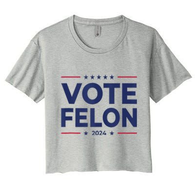 Vote Felon Trump 2024 45 And 47 Funny Vote For The Felon Tank Top Women's Crop Top Tee