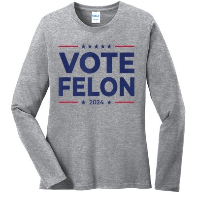 Vote Felon Trump 2024 45 And 47 Funny Vote For The Felon Tank Top Ladies Long Sleeve Shirt