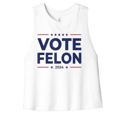 Vote Felon Trump 2024 45 And 47 Funny Vote For The Felon Tank Top Women's Racerback Cropped Tank