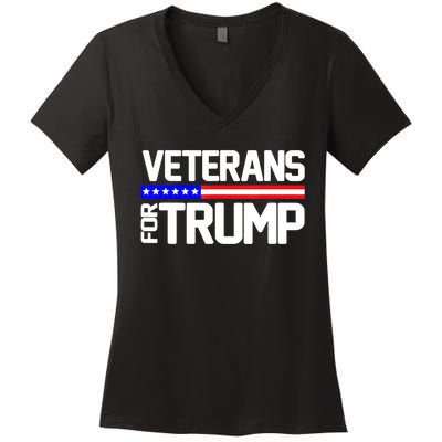 Veterans For Trump Political Veterans Day Gift Women's V-Neck T-Shirt