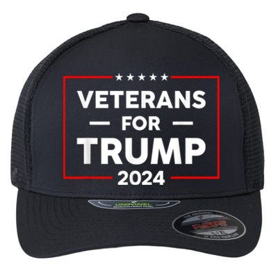 Veterans For Trump 2024 Flexfit Unipanel Trucker Cap