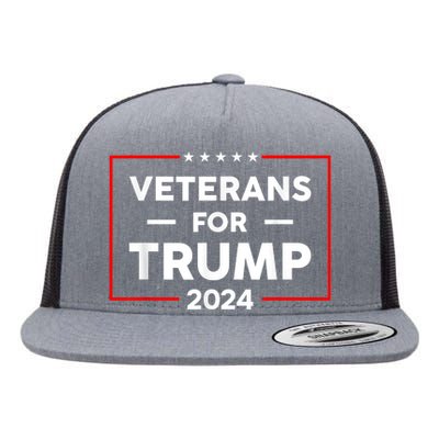 Veterans For Trump 2024 Flat Bill Trucker Hat