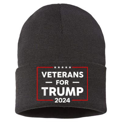 Veterans For Trump 2024 Sustainable Knit Beanie