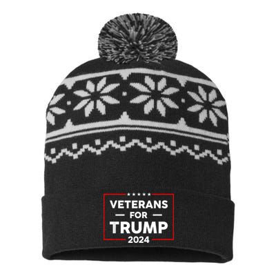 Veterans For Trump 2024 USA-Made Snowflake Beanie