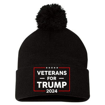 Veterans For Trump 2024 Pom Pom 12in Knit Beanie