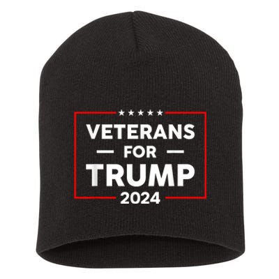 Veterans For Trump 2024 Short Acrylic Beanie