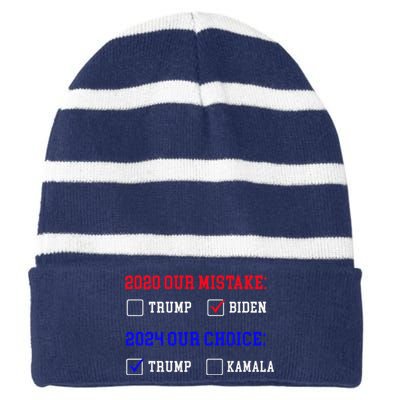 Vote For Trump! God Chose Trump To Restore Our Country! Striped Beanie with Solid Band