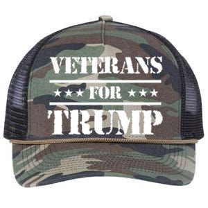 Veterans For Trump 2024 Retro Rope Trucker Hat Cap