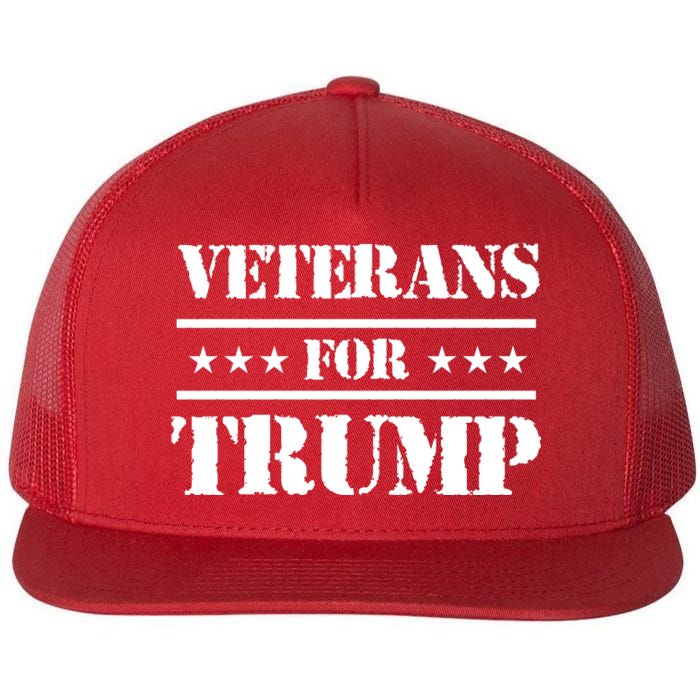 Veterans For Trump 2024 Flat Bill Trucker Hat