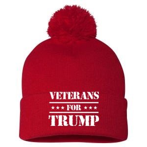 Veterans For Trump 2024 Pom Pom 12in Knit Beanie