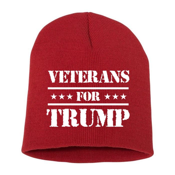 Veterans For Trump 2024 Short Acrylic Beanie