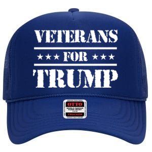 Veterans For Trump 2024 High Crown Mesh Back Trucker Hat