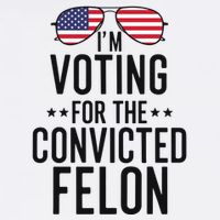 Voting For The Convicted Felon Statement Flat Bill Trucker Hat