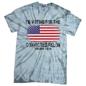 Voting For The Felon Retro American Flag Tie-Dye T-Shirt