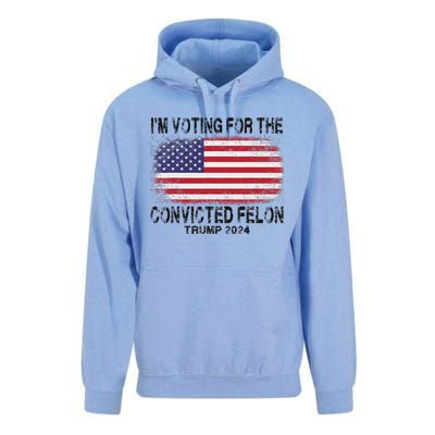 Voting For The Felon Retro American Flag Unisex Surf Hoodie