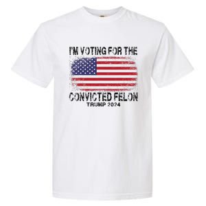 Voting For The Felon Retro American Flag Garment-Dyed Heavyweight T-Shirt