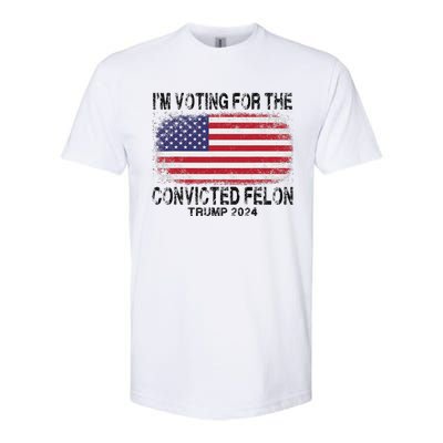 Voting For The Felon Retro American Flag Softstyle® CVC T-Shirt