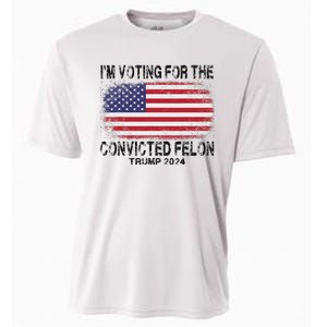 Voting For The Felon Retro American Flag Cooling Performance Crew T-Shirt