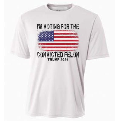 Voting For The Felon Retro American Flag Cooling Performance Crew T-Shirt