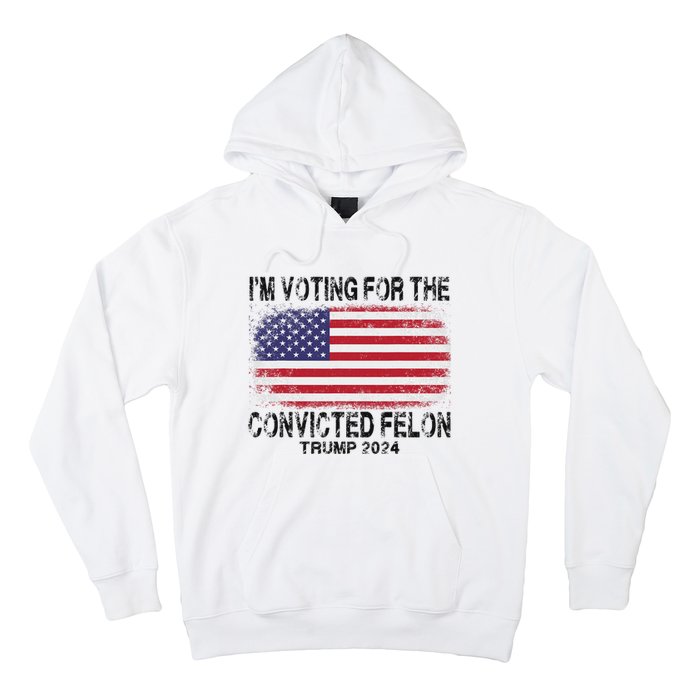 Voting For The Felon Retro American Flag Hoodie