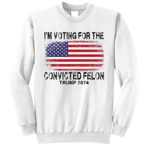 Voting For The Felon Retro American Flag Sweatshirt