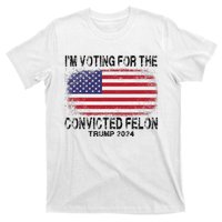 Voting For The Felon Retro American Flag T-Shirt