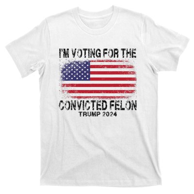 Voting For The Felon Retro American Flag T-Shirt