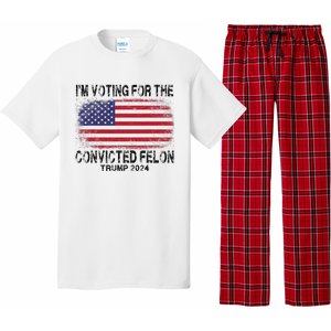 Voting For The Felon Retro American Flag Pajama Set