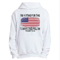 Voting For The Felon Retro American Flag Urban Pullover Hoodie