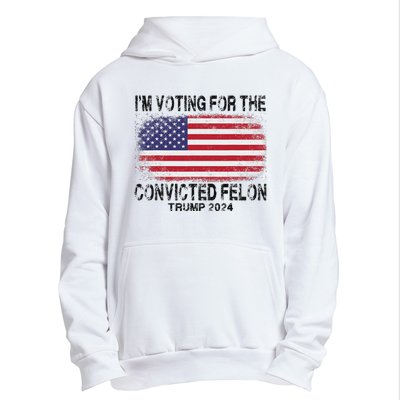 Voting For The Felon Retro American Flag Urban Pullover Hoodie