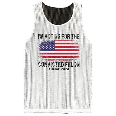 Voting For The Felon Retro American Flag Mesh Reversible Basketball Jersey Tank