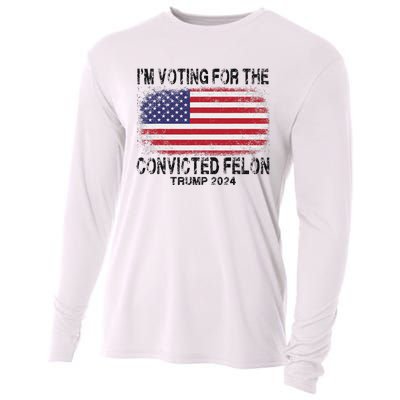 Voting For The Felon Retro American Flag Cooling Performance Long Sleeve Crew