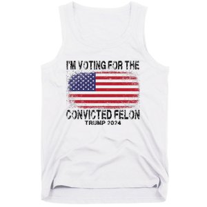 Voting For The Felon Retro American Flag Tank Top