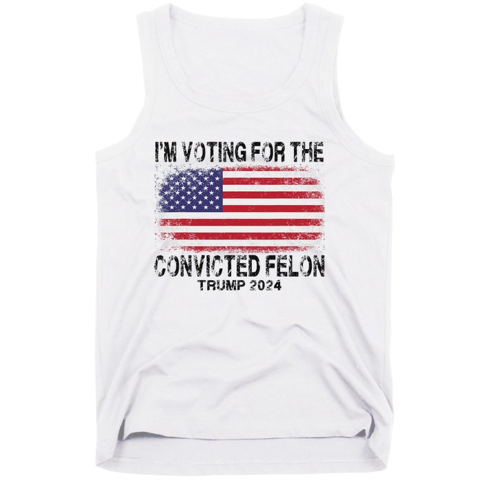 Voting For The Felon Retro American Flag Tank Top