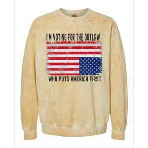 Voting For The Outlaw America First Colorblast Crewneck Sweatshirt