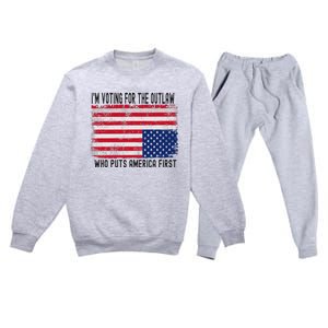 Voting For The Outlaw America First Premium Crewneck Sweatsuit Set