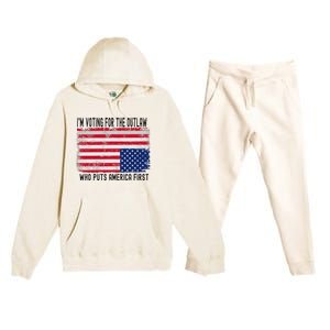 Voting For The Outlaw America First Premium Hooded Sweatsuit Set