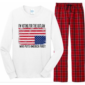 Voting For The Outlaw America First Long Sleeve Pajama Set